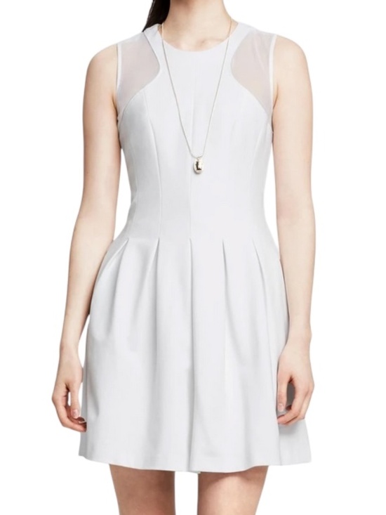 Banana Republic Dresses & Skirts - Banana Republic Mesh Ponte Fit & Flare Mini Dress - White Size 2P